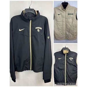 Nike Elite Baylor University Jacket Coat Vest Hood Reversible 3-in-1 Black Sz Me